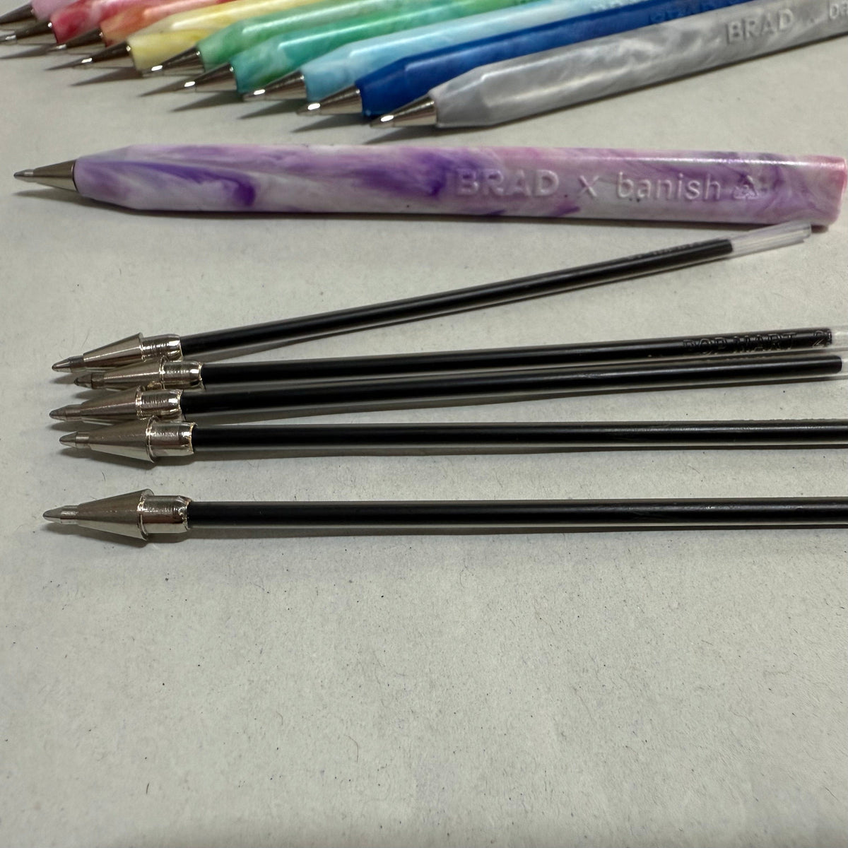 Transmutation - Pens in bright colours and with refills available.