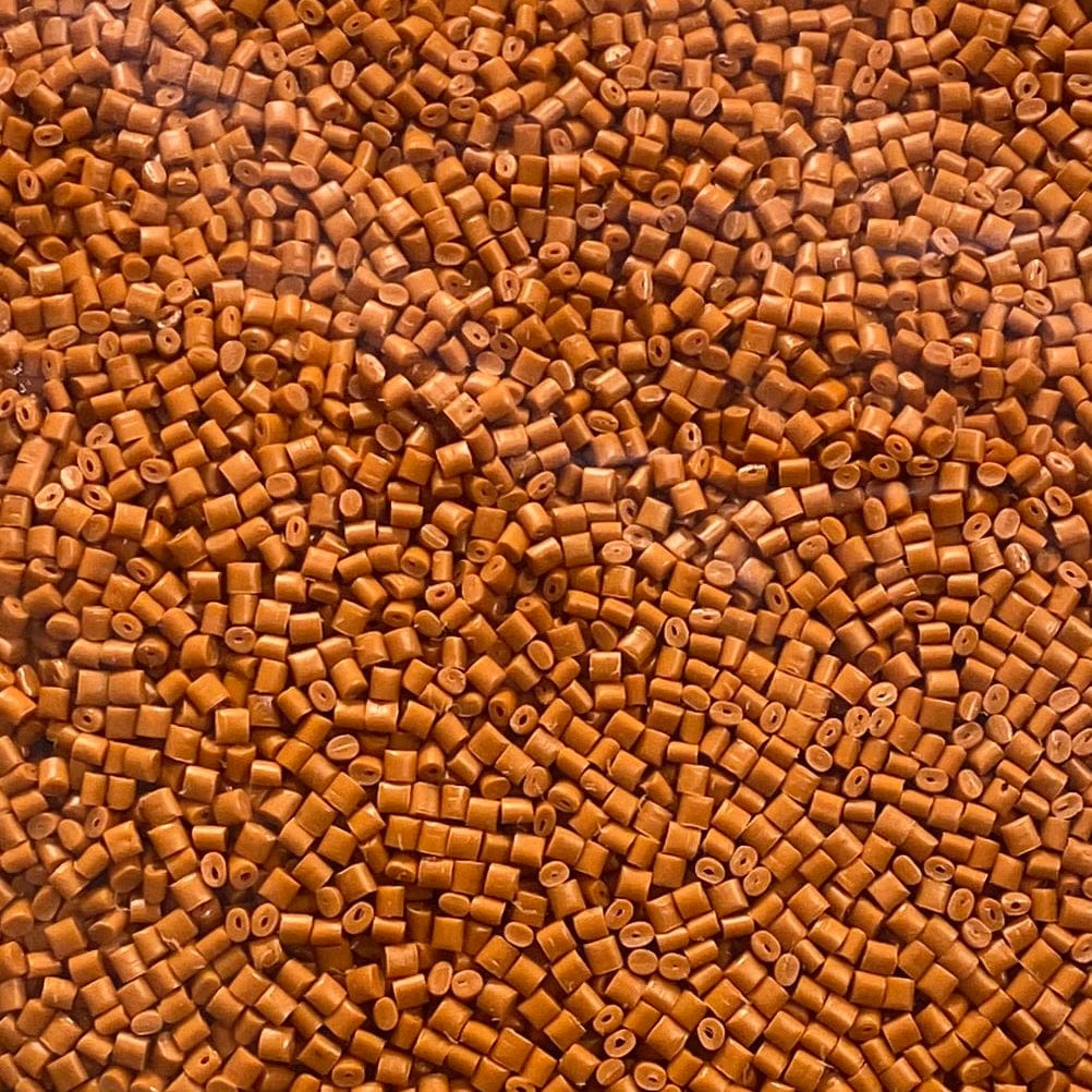 Transmutation Plastic Pellet 5 Kg bag Pellets - Recycled Orange HDPE (compression)