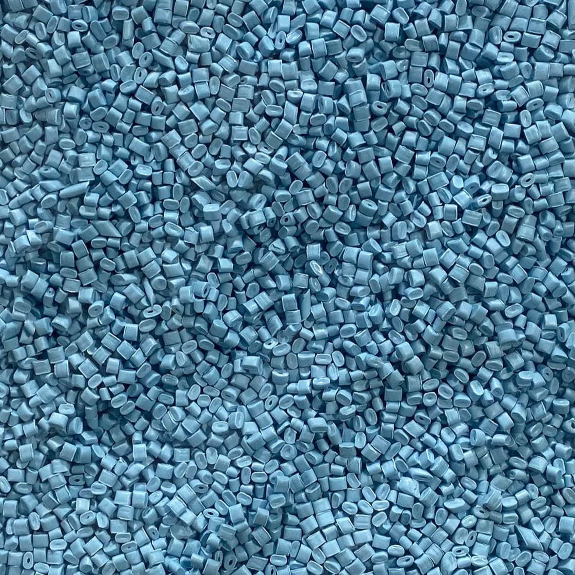 Transmutation Plastic Pellet Pellets - Recycled Light Blue HDPE (Compression)