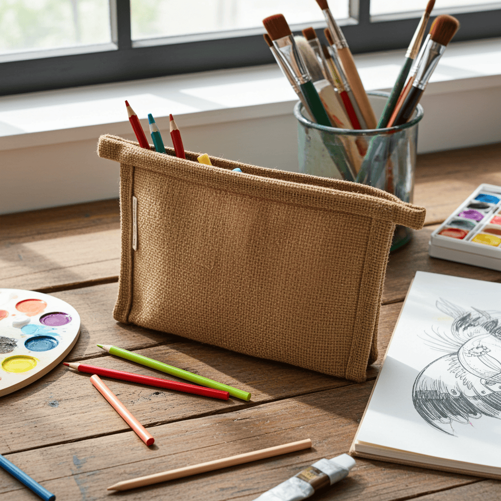 Tru-eco Creations Pots Pouch - zipper - Jute