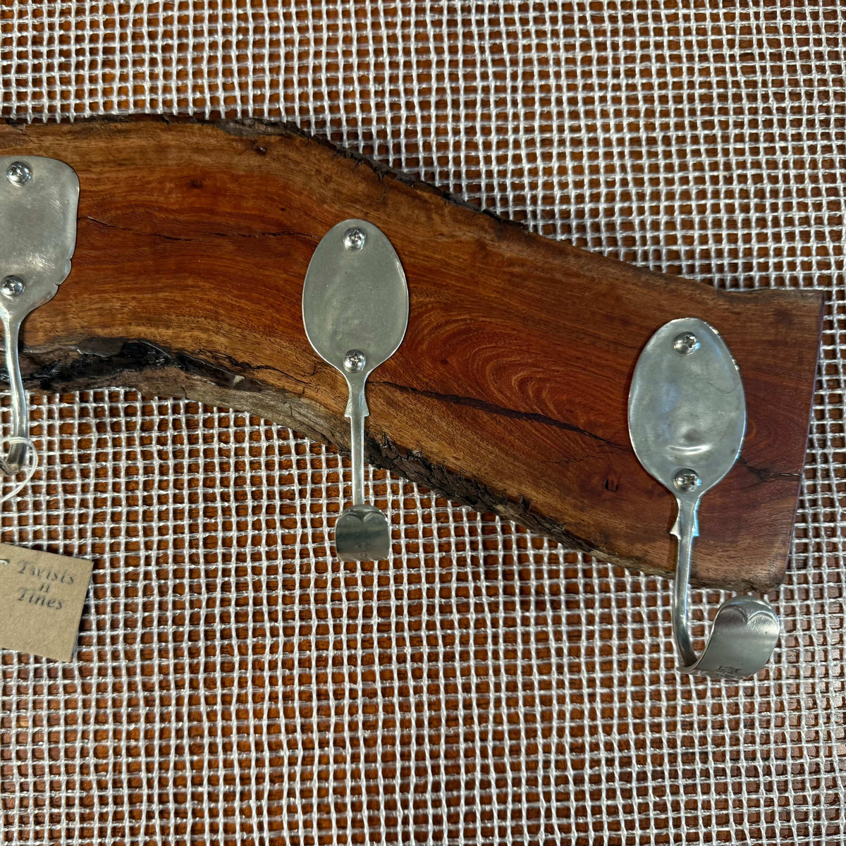 Twists n Tines Wall Hanging Wall Hanger - Hat & Coat Rack - Reclaimed Timber and Cutlery