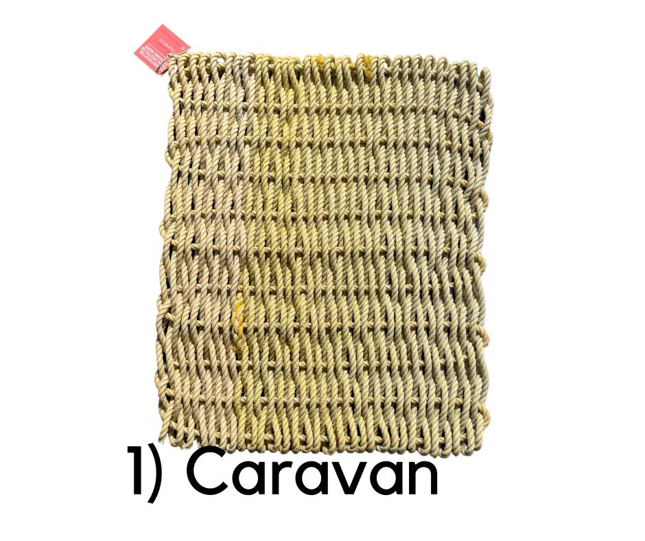 Why Knot Mat 1) Caravan - Yellows Mat - Recycled Rope