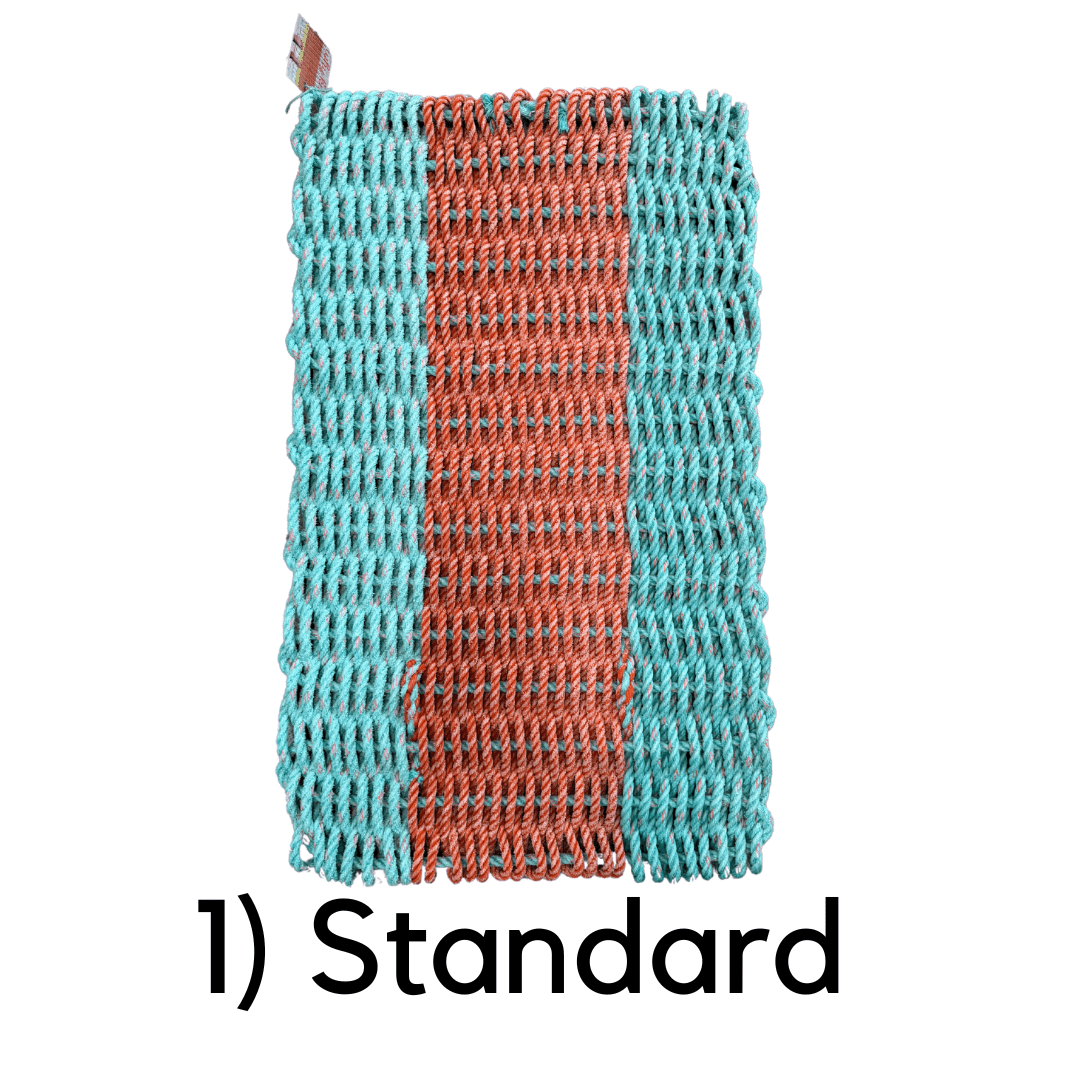 Why Knot Mat 1) Standard - Green / Orange / Green Mat - Recycled Rope