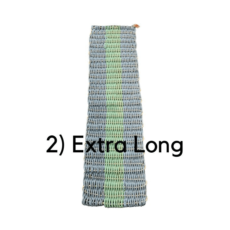 Why Knot Mat 2) Extra Long Blue / Green / Blue Mat - Recycled Rope