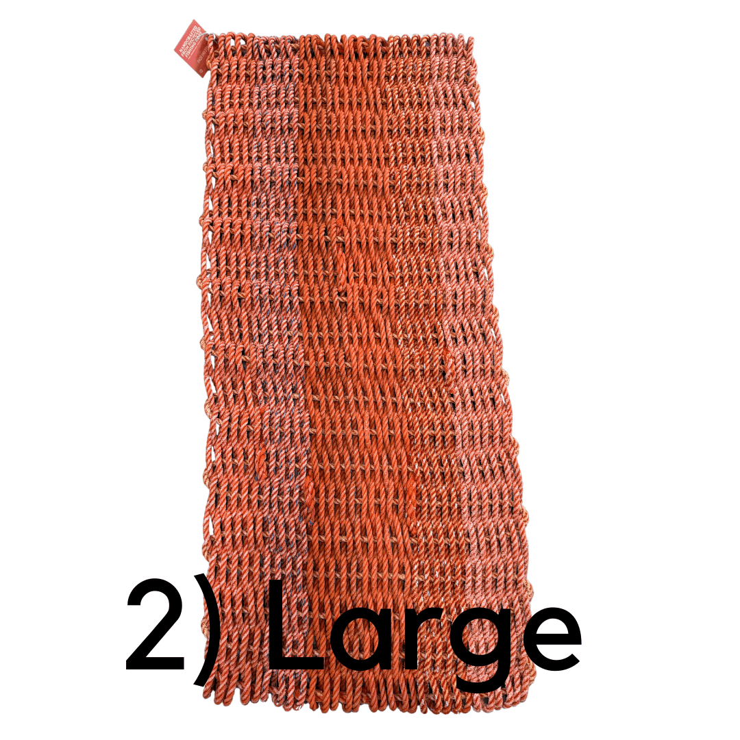Why Knot Mat 2) Large Different shades of Orange Mat - Recycled Rope