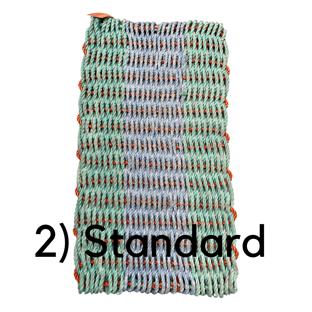 Why Knot Mat 2) Standard - Green / Blue / Green Mat - Recycled Rope
