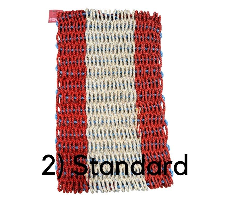 Why Knot Mat 2) Standard Orange / Yellow / Orange Mat - Recycled Rope