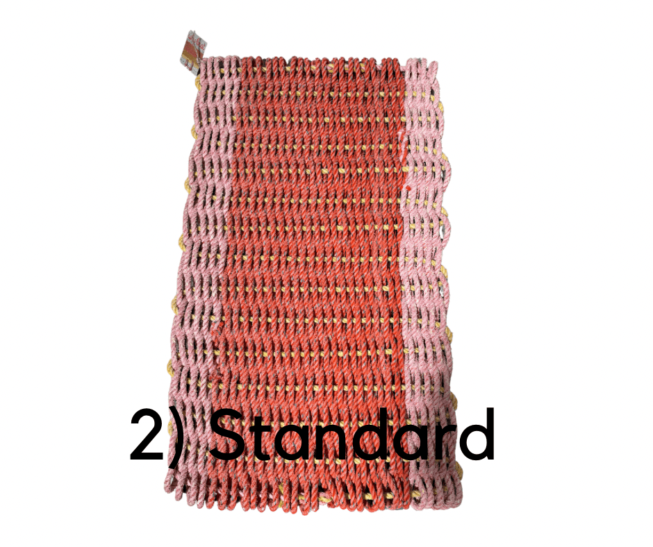 Why Knot Mat 2) Standard - Pink / Orange / Pink Mat - Recycled Rope