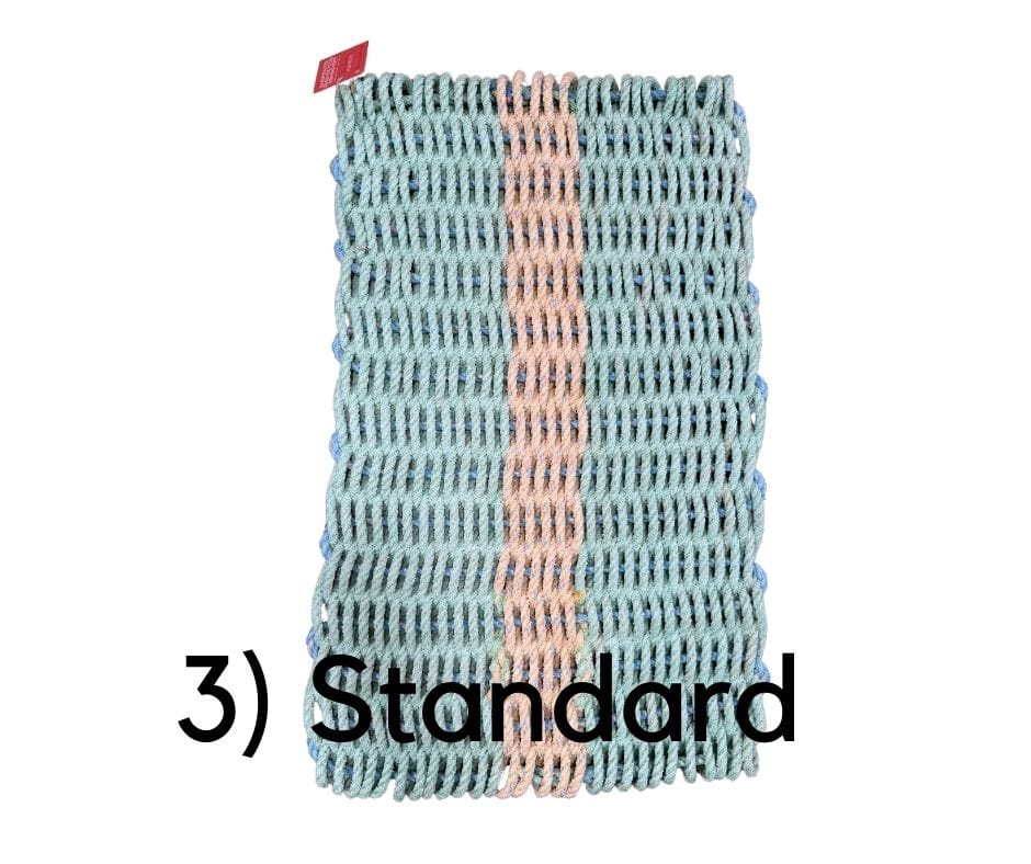 Why Knot Mat 3) Standard - Green / Yellow / Green Mat - Recycled Rope