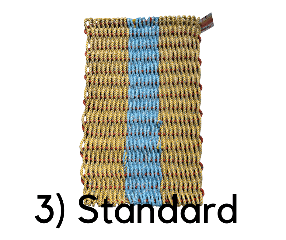 Why Knot Mat 3) Standard - Yellow / Blue / Yellow Mat - Recycled Rope