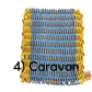 Why Knot Mat 4) Caravan Yellow / Blue / Yellow Mat - Recycled Rope