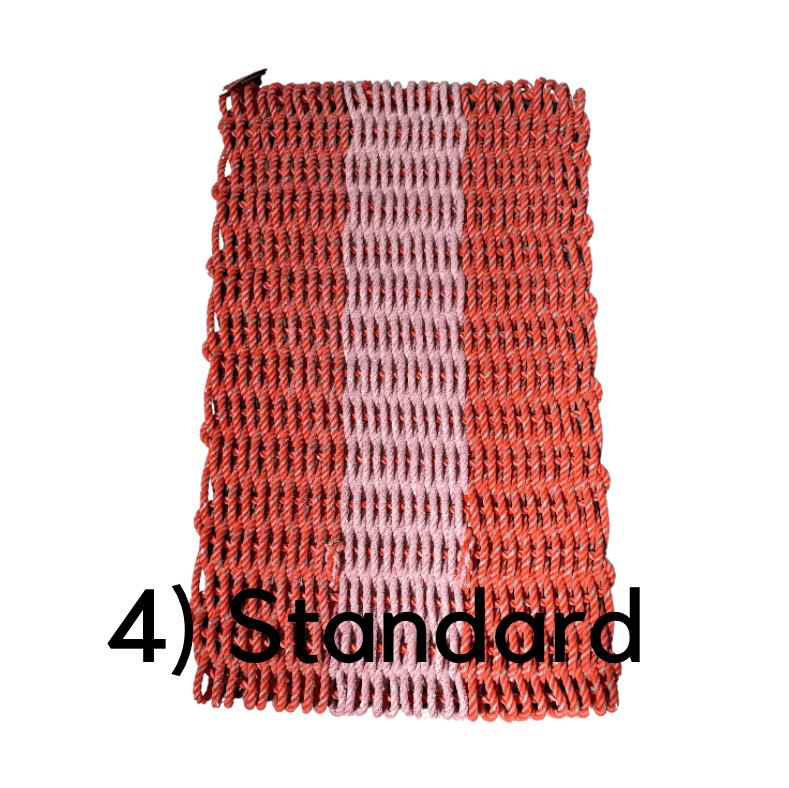 Why Knot Mat 4) Standard - Orange / Pink / Orange Mat - Recycled Rope