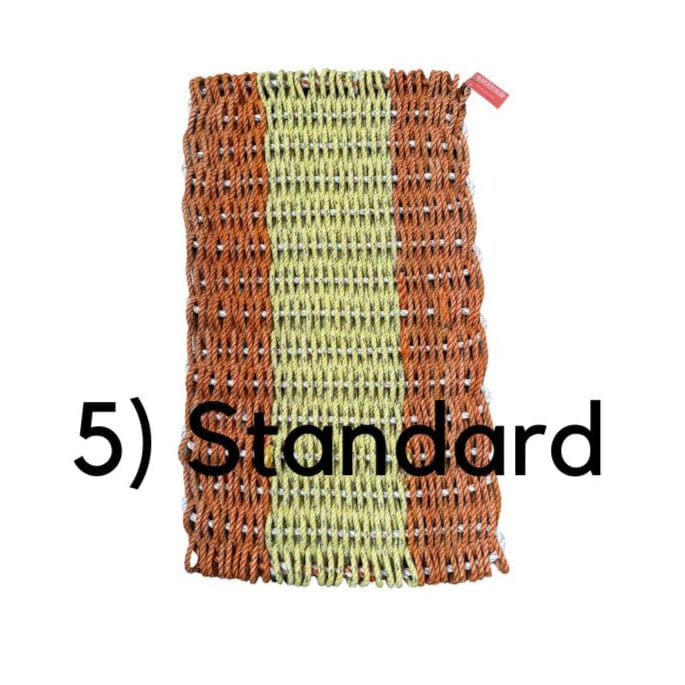 Why Knot Mat 5). Standard Orange / Yellow / Orange Mat - Recycled Rope