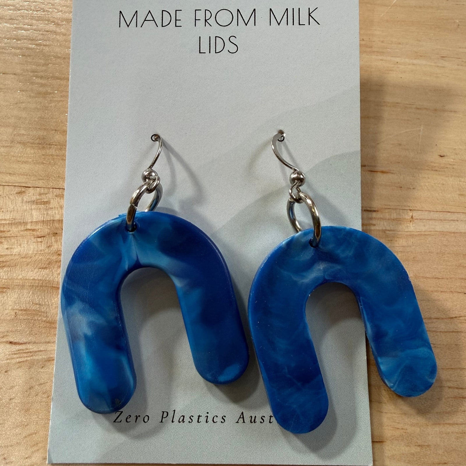 Zero.plastics.australia Earrings Arch - Blue Earrings - Recycled Milk Lids