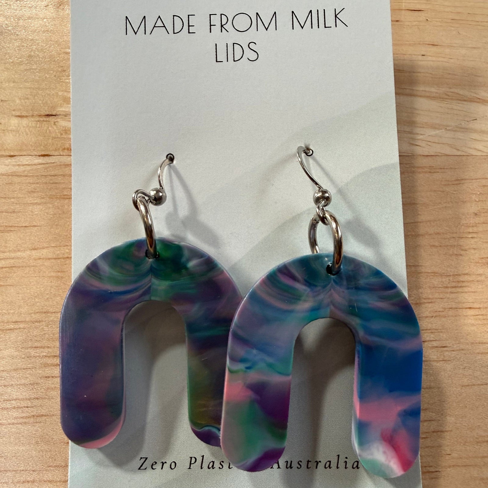 Zero.plastics.australia Earrings Arch - Blue Earrings - Recycled Milk Lids