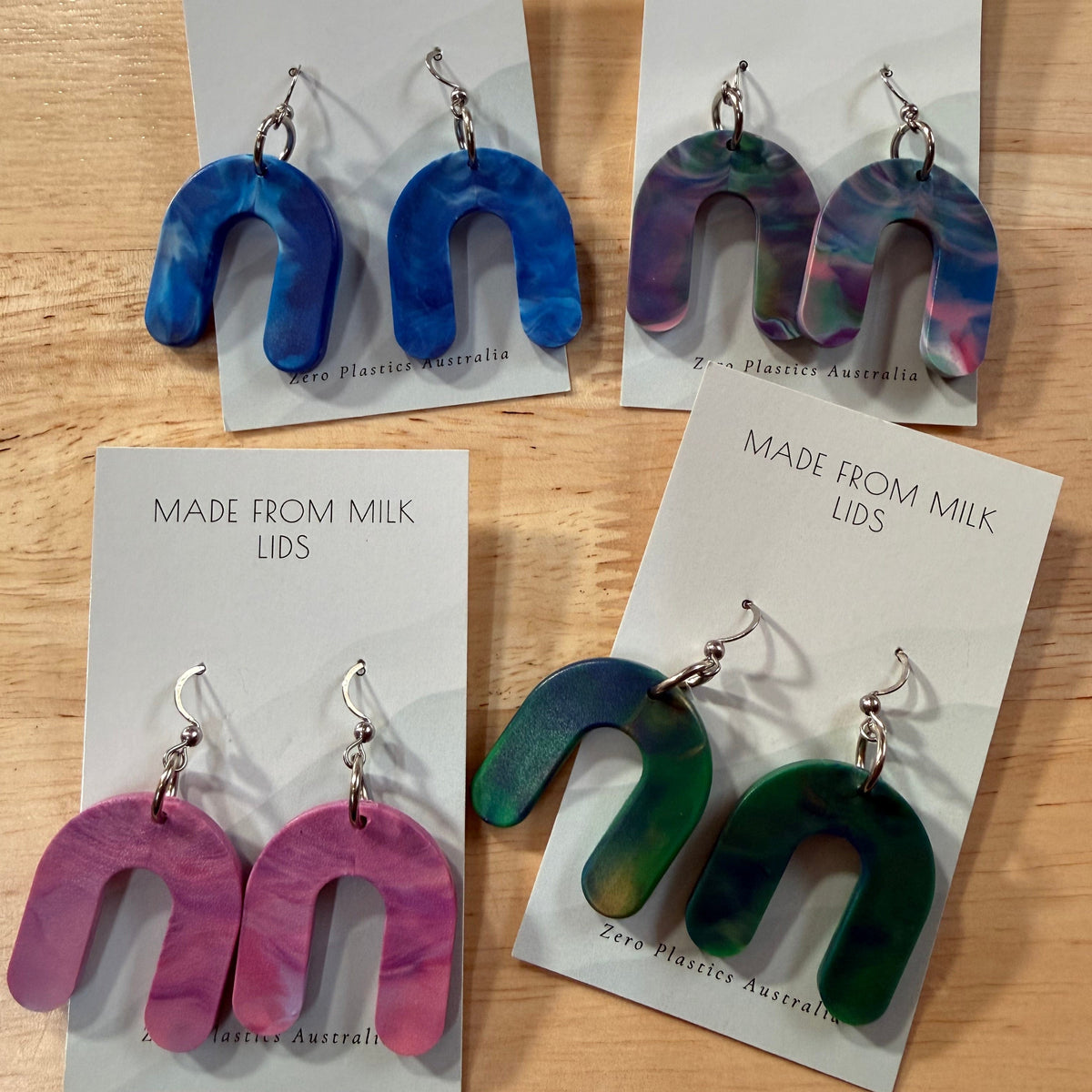 Zero.plastics.australia Earrings Earrings - Recycled Milk Lids