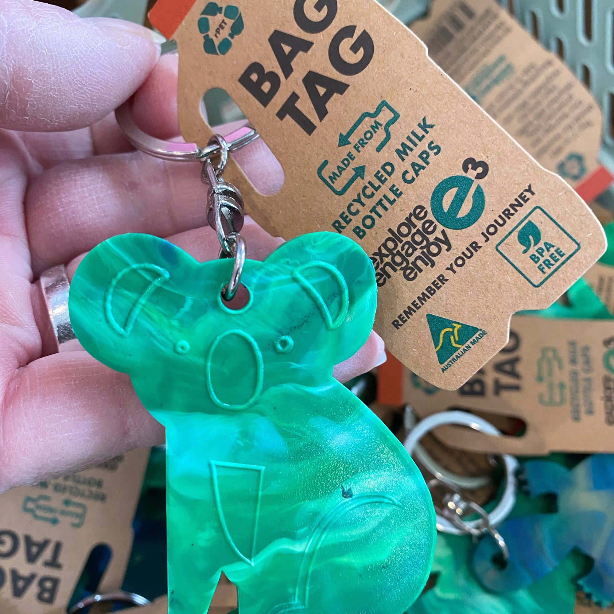 Bag Tags - Recycled bottle lids 
