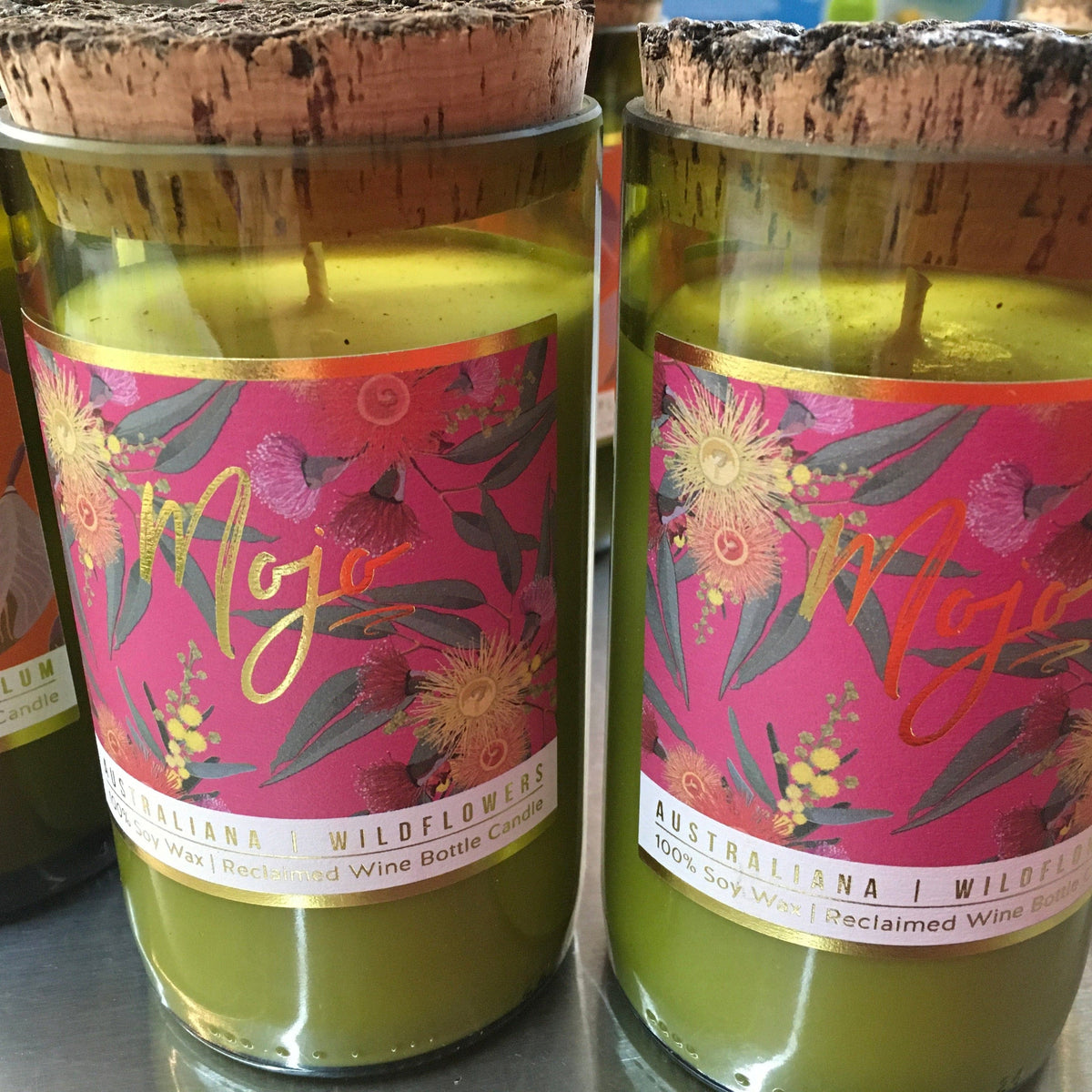 Mojo Candles Candle Australian - Wildflowers Candle - Wine Bottle