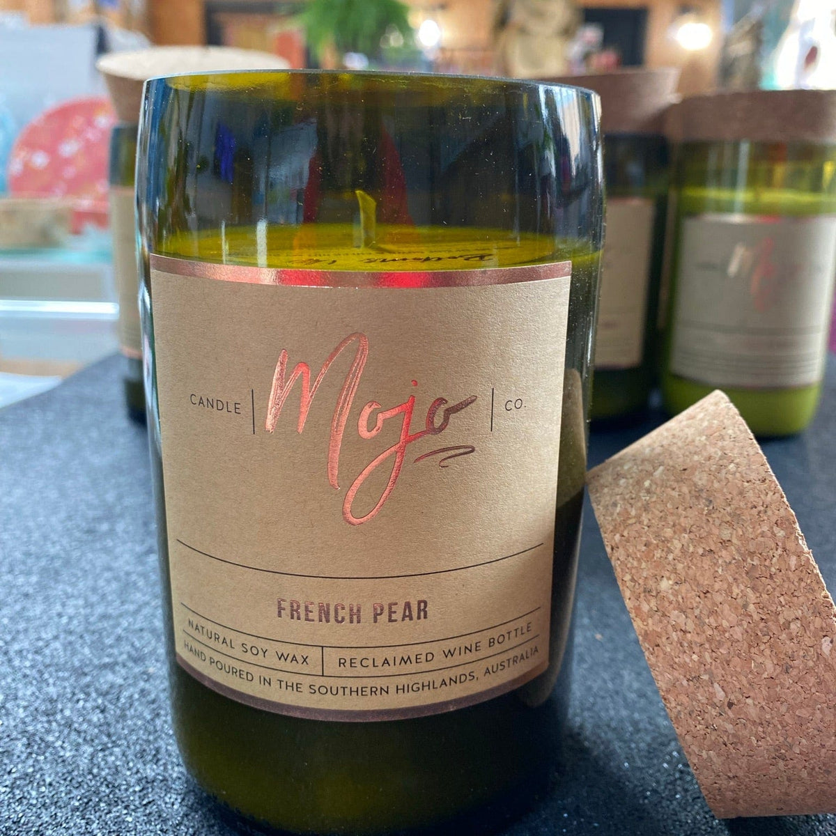 Mojo Candles Candle French Pear Candle - Wine Bottle