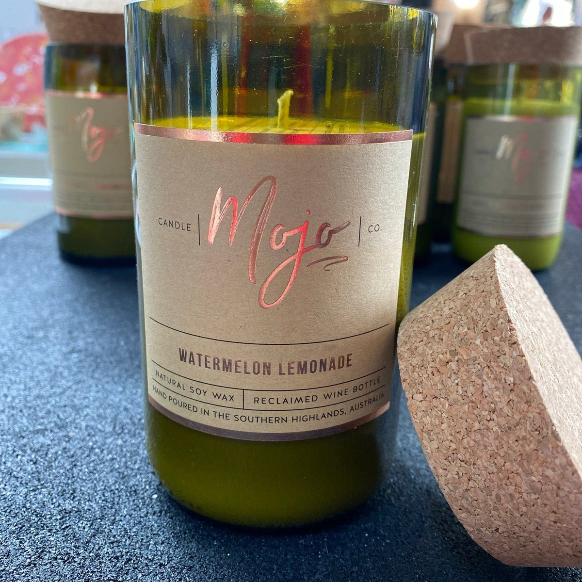 Mojo Candles Candle Watermelon Lemonade Candle - Wine Bottle