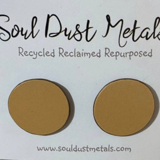 SoulDustMetals Earrings 2) Stud Tan Earrings - Laminate samples  - SoulDustMetal