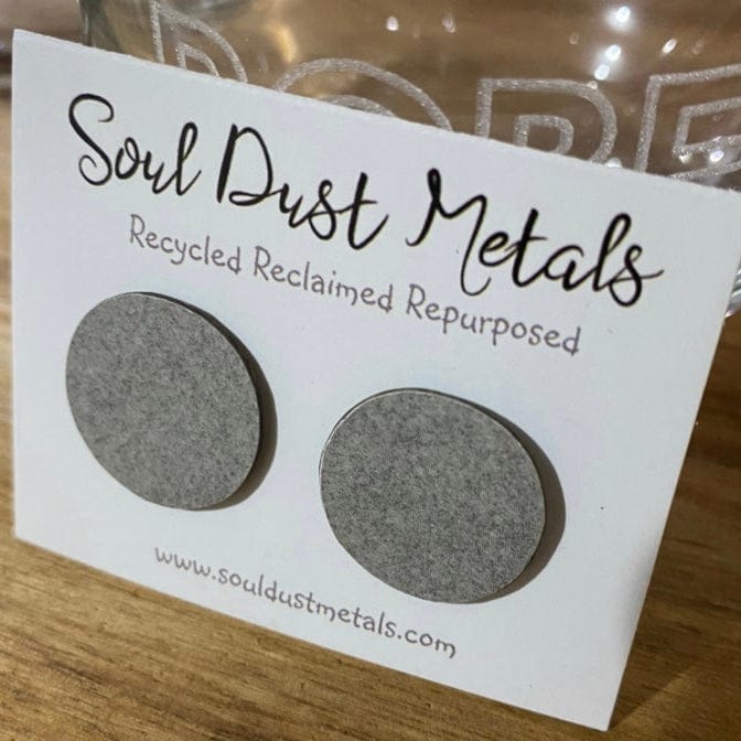 SoulDustMetals Earrings 4) Stud Grey Earrings - Laminate samples  - SoulDustMetal