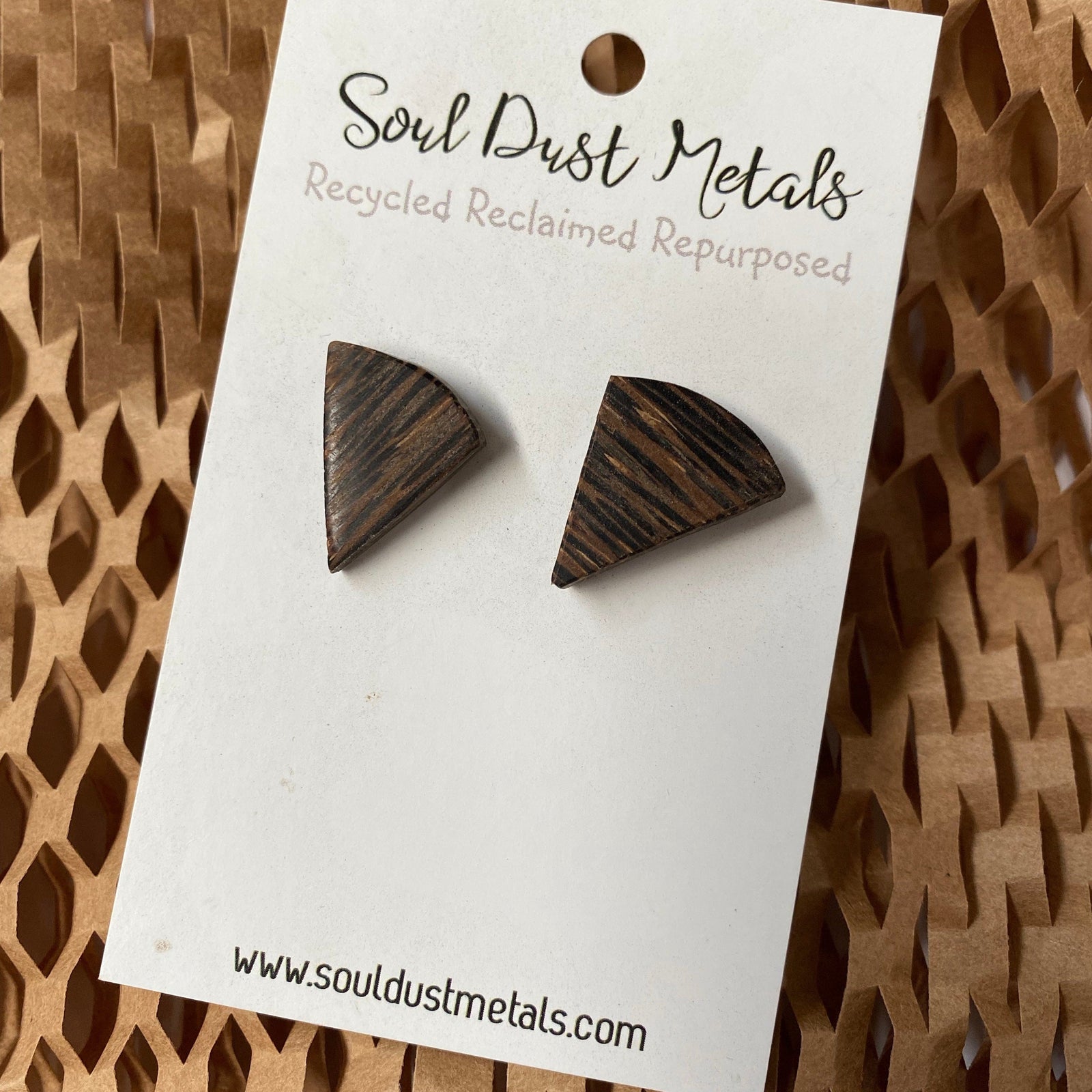SoulDustMetals Earrings Recycled Sari & Banana Silk Earrings - Reclaimed Materials - SoulDustMetal
