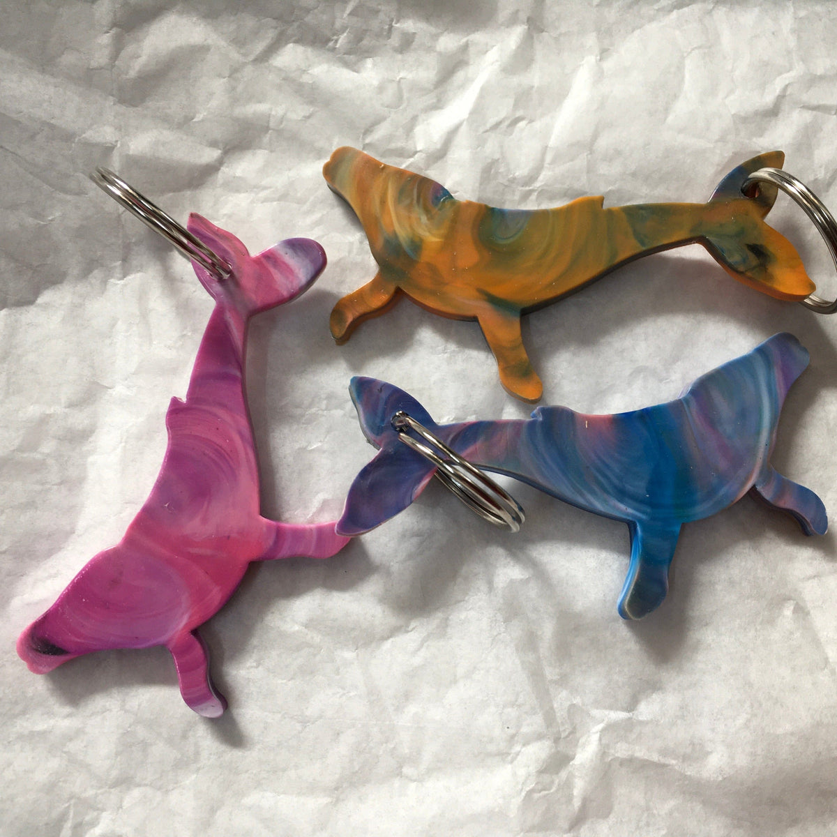 Zero.plastics.australia keyring Whale Keyrings - Recycled bottle lids - Zero.plastic.Australia