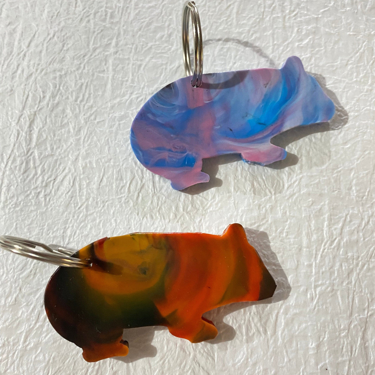 Zero.plastics.australia keyring Wombat Keyrings - Recycled bottle lids - Zero.plastic.Australia